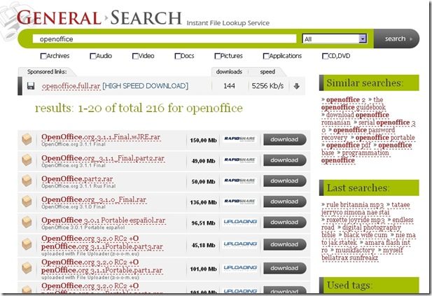 General Search File Search Results